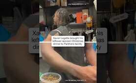 Xavier Legette had reporters trying some raccoon leftovers 