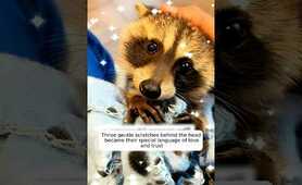 This couple found a baby raccoon lying curled up all alone on the ground