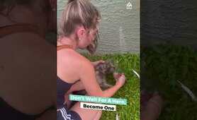 Two Girls Rescue Racoon From Bottle | People Are Awesome #shorts